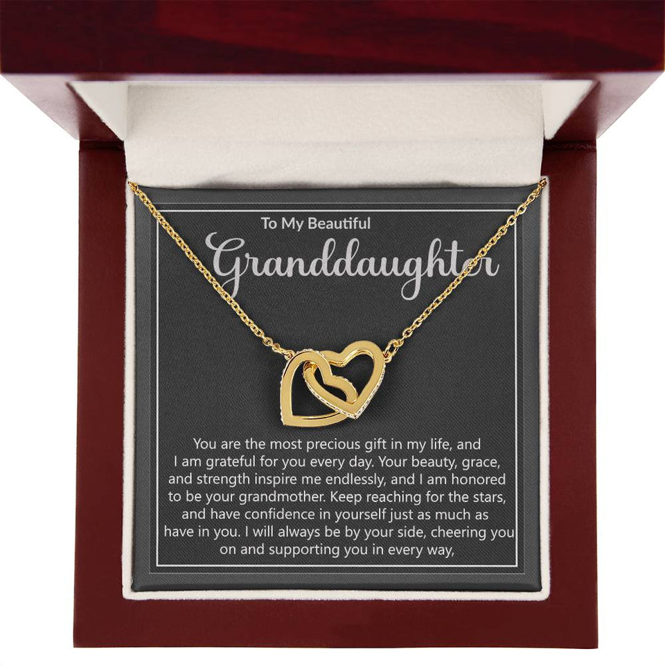 Granddaughter Precious Gift Interlocking Hearts Necklace
