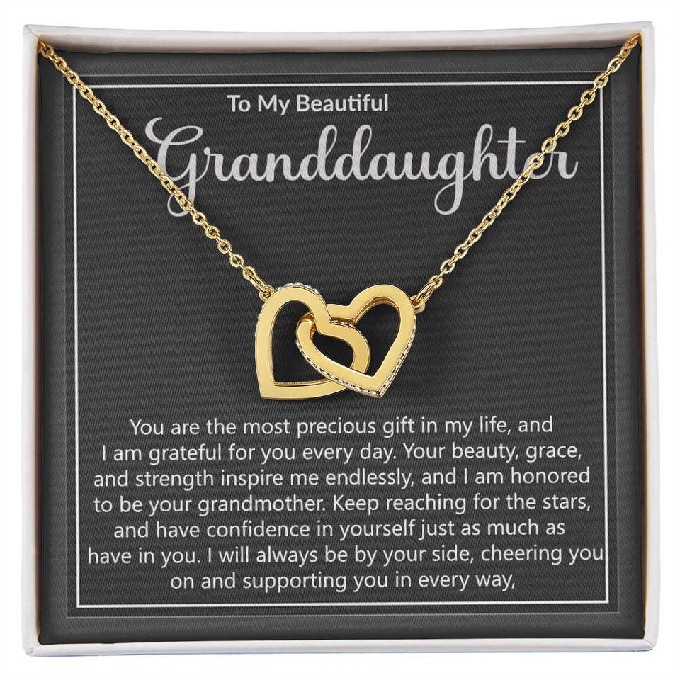 Granddaughter Precious Gift Interlocking Hearts Necklace