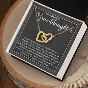 Granddaughter Precious Gift Interlocking Hearts Necklace