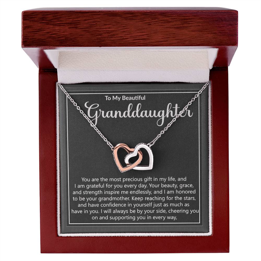 Granddaughter Precious Gift Interlocking Hearts Necklace