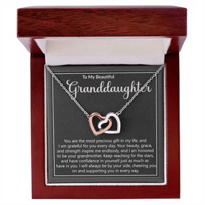 Granddaughter Precious Gift Interlocking Hearts Necklace
