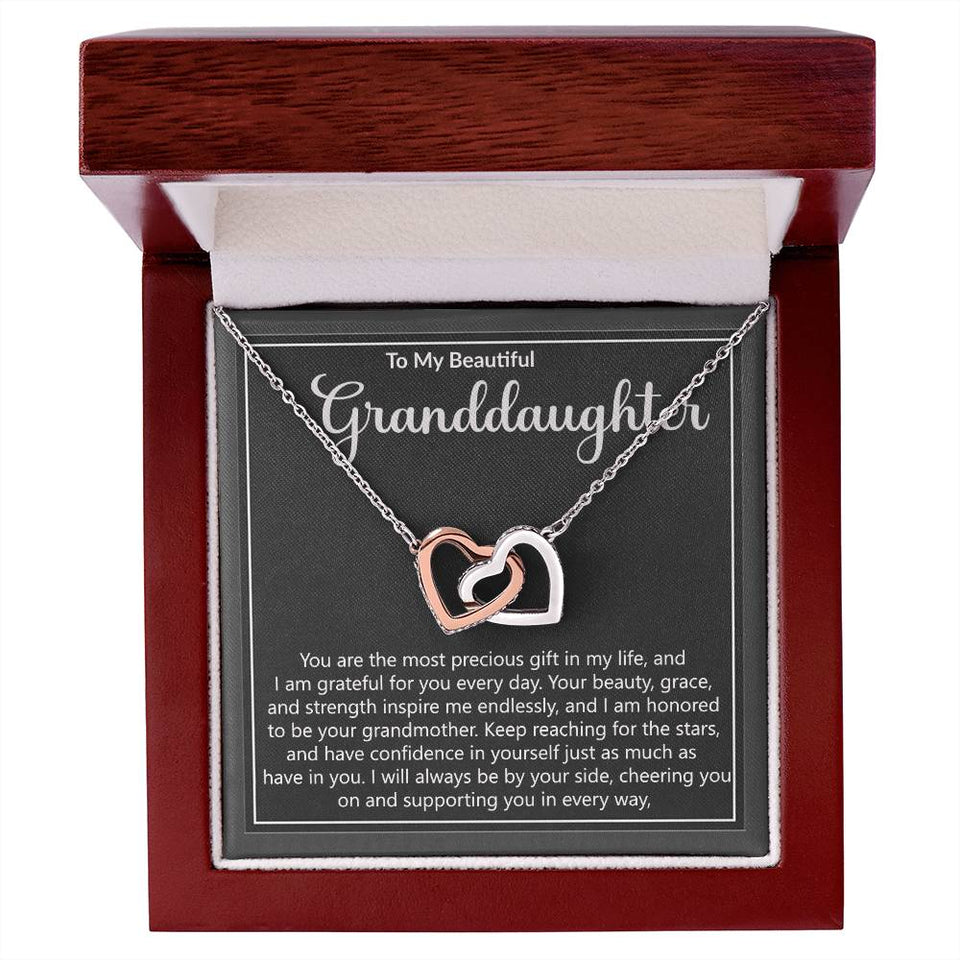 Granddaughter Precious Gift Interlocking Hearts Necklace