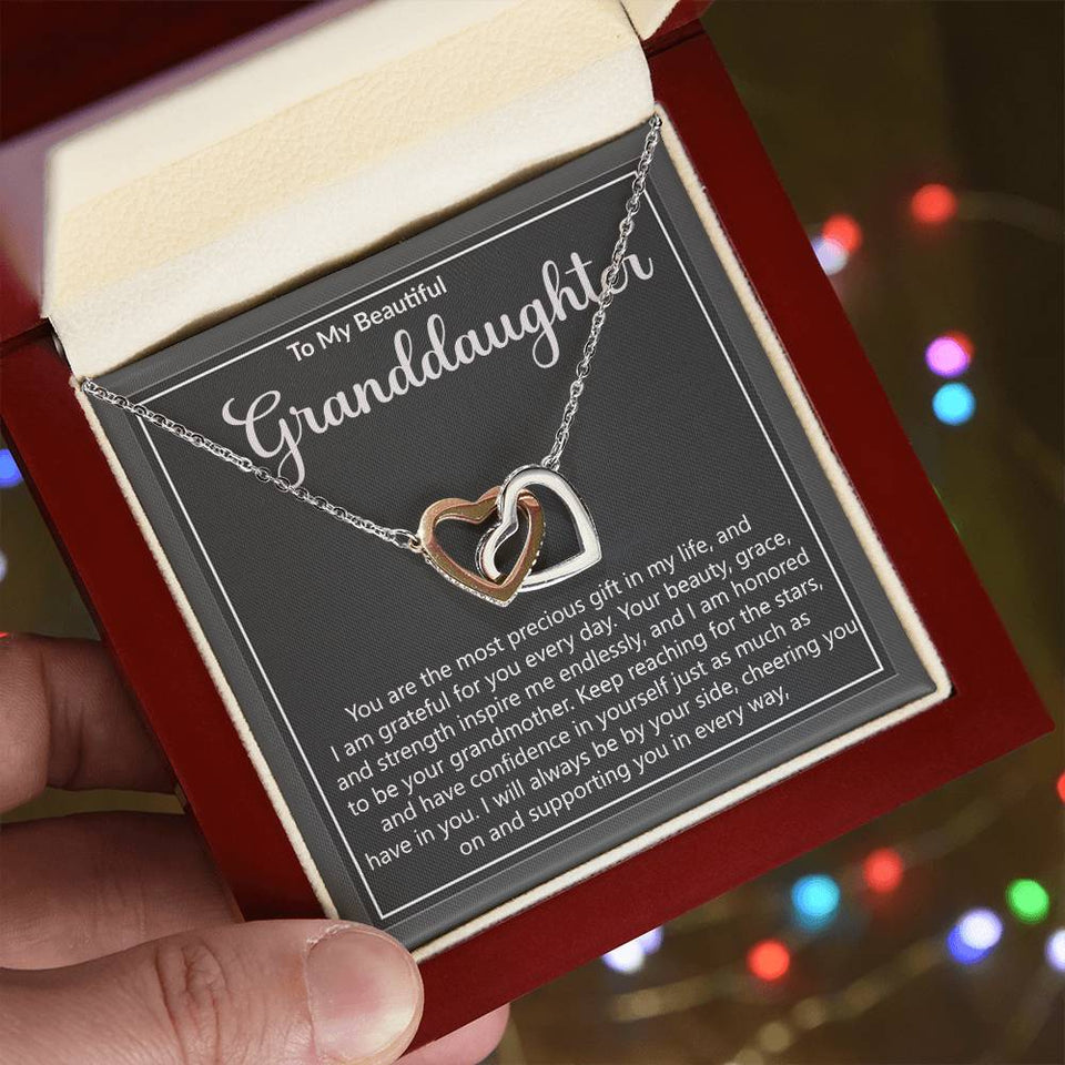 Granddaughter Precious Gift Interlocking Hearts Necklace