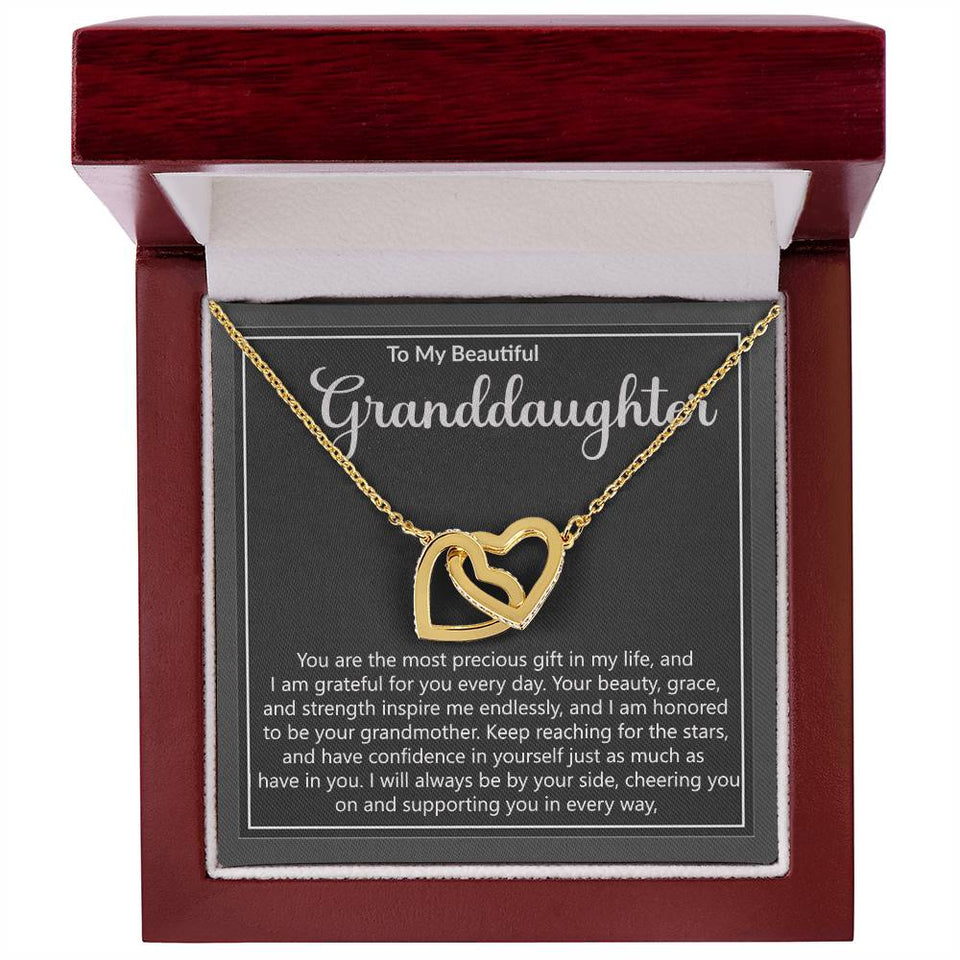 Granddaughter Precious Gift Interlocking Hearts Necklace