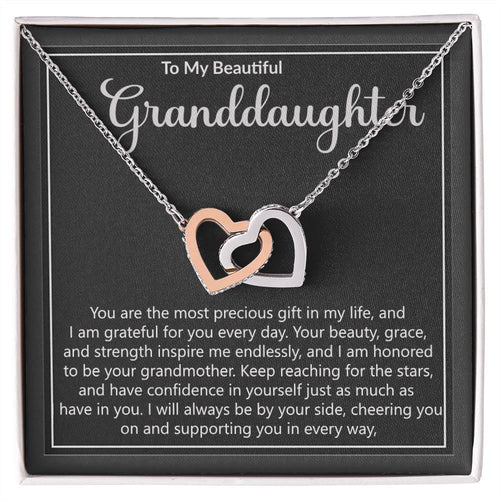 Granddaughter Precious Gift Interlocking Hearts Necklace