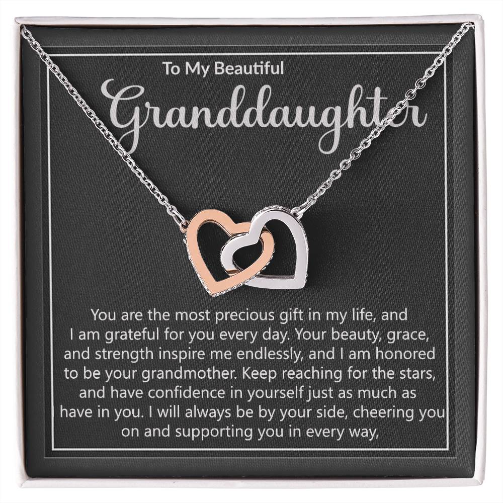 Granddaughter Precious Gift Interlocking Hearts Necklace