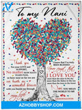 Granddaughter to Grandma Blanket, to My nani Heart Tree Print White Fleece Blanket, Grandmother Blanket, Grandmother Present idea, idea, Family Love Blanket