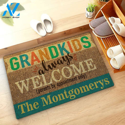 Grandkids Always Welcome Family Name Custom Doormat Personalized Doormat Housewarming Gift Custom Welcome Mat