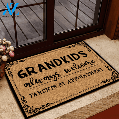 Grandkids Always Welcome Parents By Appointment Funny Indoor And Outdoor Doormat Warm House Gift Welcome Mat Birthday Gift For Friend Family