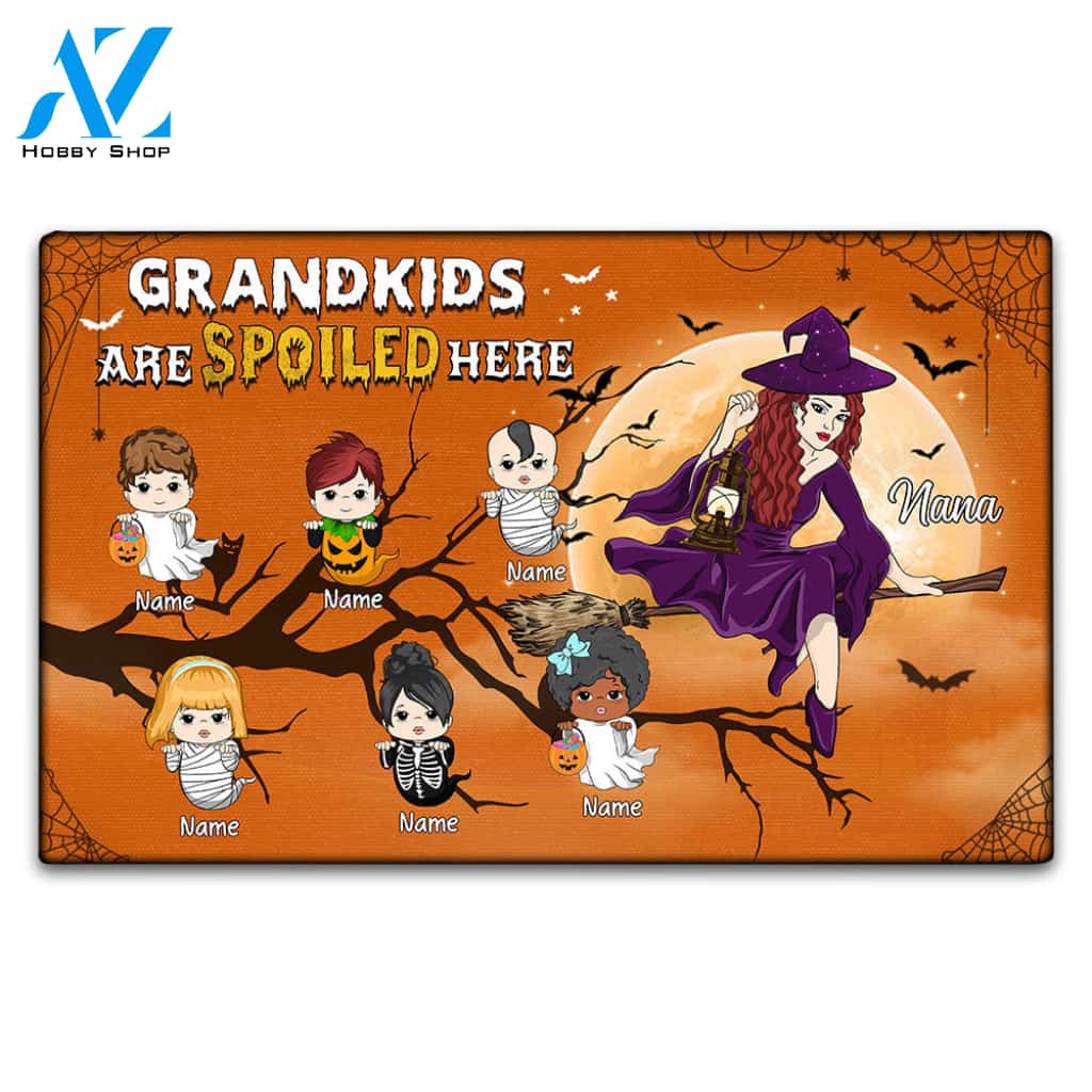 Grandkids Are Spoiled Here Grandma Witch And Her Little Boo Personalized Doormat For Grandma, HN98, LIHD