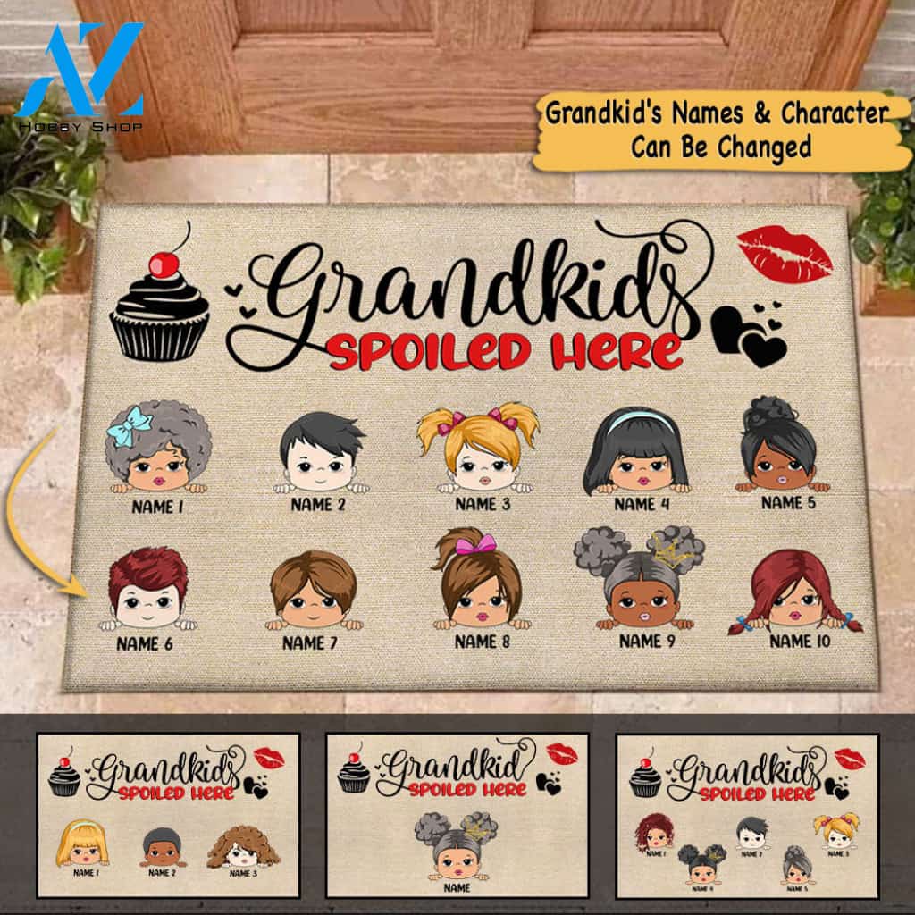 Grandkids Are Spoiled Here Personalized Doormat For Grandparents LIHD HN98