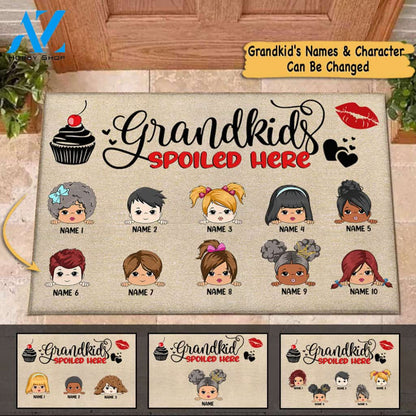 Grandkids Are Spoiled Here Personalized Doormat For Grandparents LIHD HN98