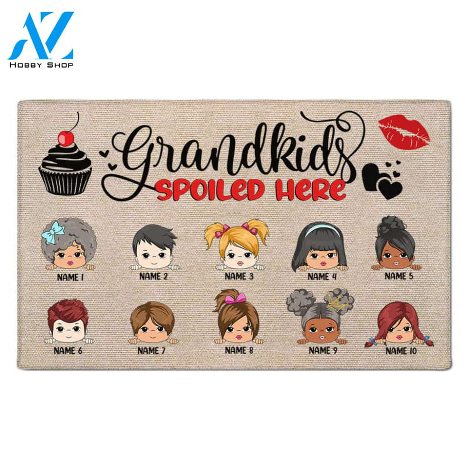 Grandkids Are Spoiled Here Personalized Doormat For Grandparents LIHD HN98