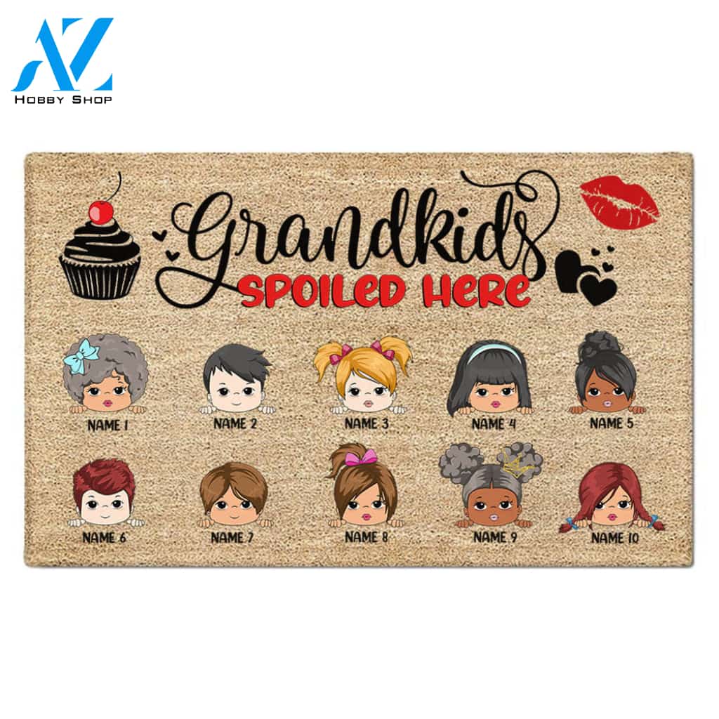 Grandkids Are Spoiled Here Personalized Doormat For Grandparents LIHD HN98