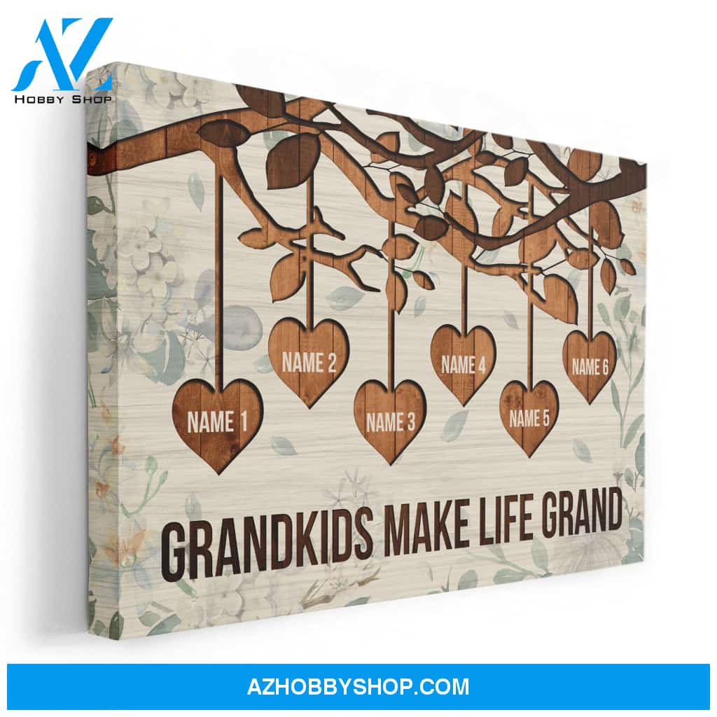Grandkids Make Life Grand, Family Custom Poster/Canvas, Gift For Family
