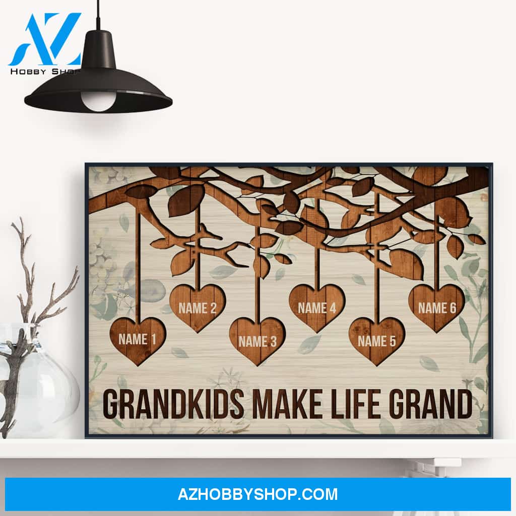 Grandkids Make Life Grand, Family Custom Poster/Canvas, Gift For Family