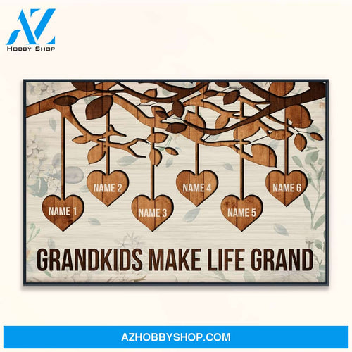 Grandkids Make Life Grand, Family Custom Poster/Canvas, Gift For Family