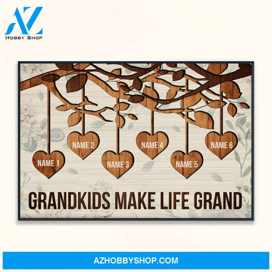 Grandkids Make Life Grand, Family Custom Poster/Canvas, Gift For Family