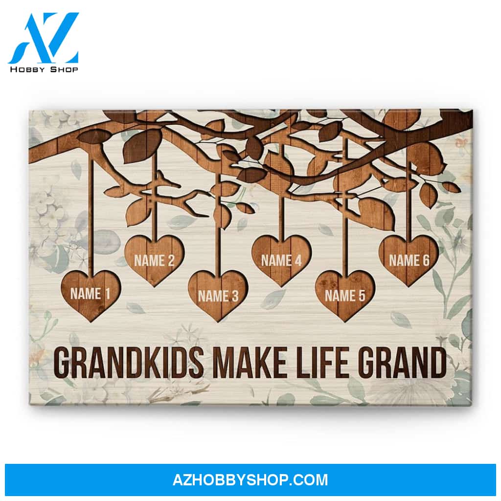 Grandkids Make Life Grand, Family Custom Poster/Canvas, Gift For Family