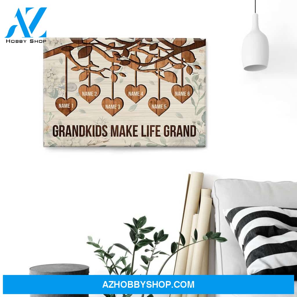 Grandkids Make Life Grand, Family Custom Poster/Canvas, Gift For Family
