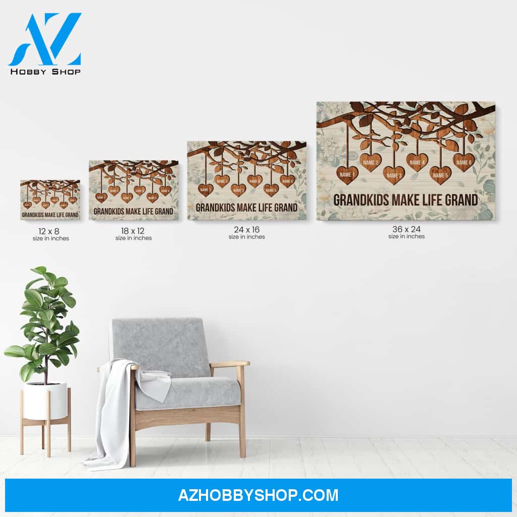 Grandkids Make Life Grand, Family Custom Poster/Canvas, Gift For Family
