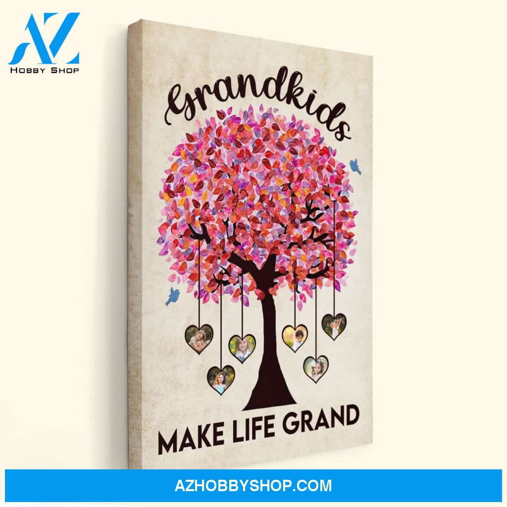 Grandkids Make Life Grand, Family Custom Poster/Canvas, Gift For Grandparents, Grandmother, Grandfather, Grandma, Grandpa