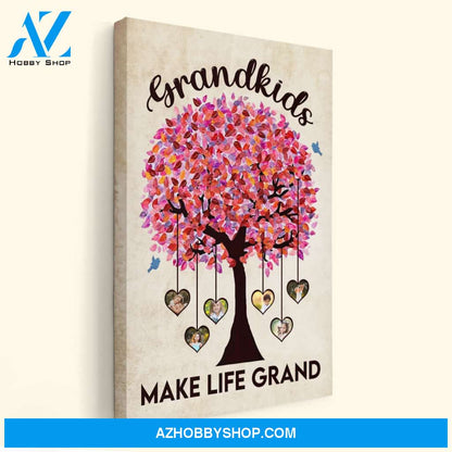 Grandkids Make Life Grand, Family Custom Poster/Canvas, Gift For Grandparents, Grandmother, Grandfather, Grandma, Grandpa