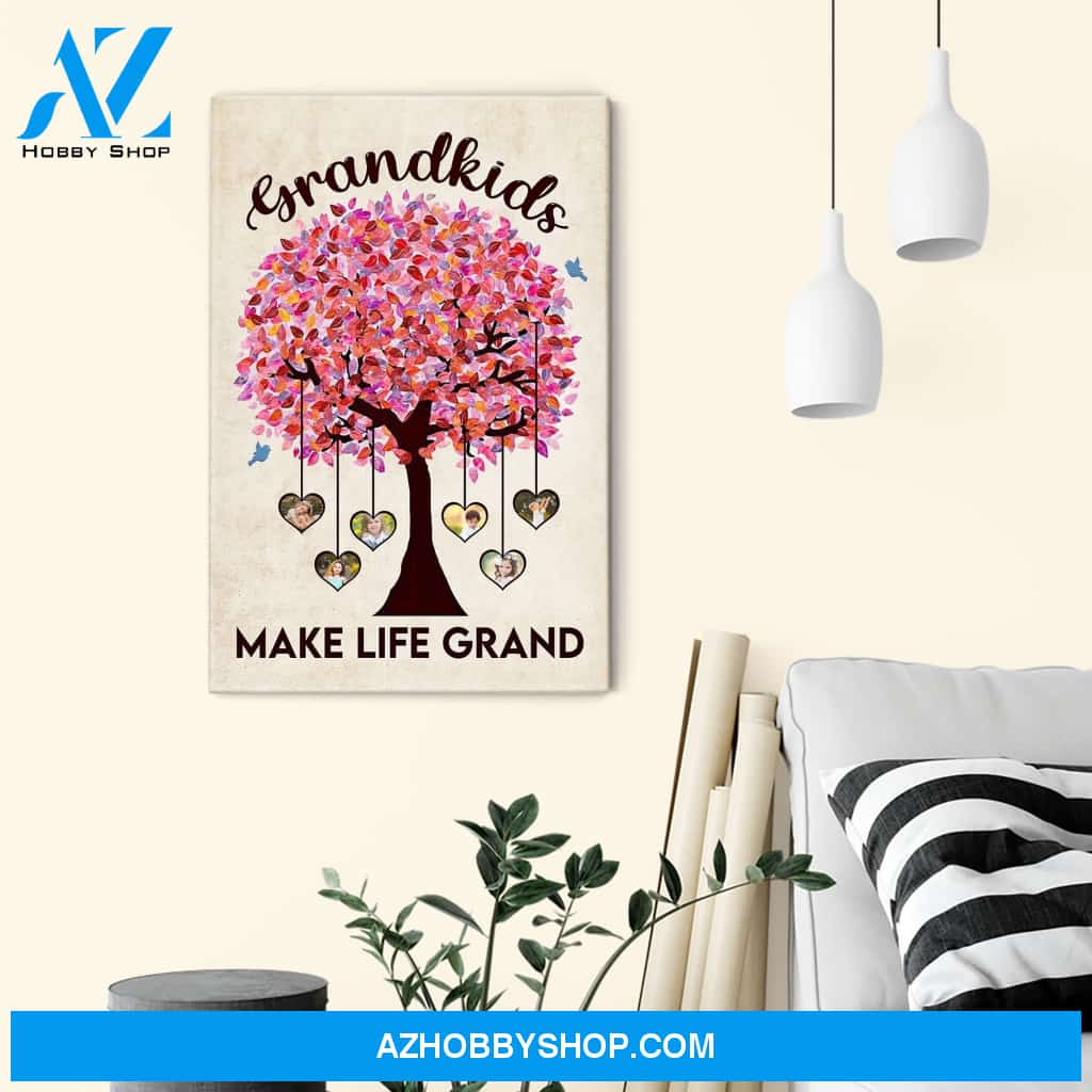 Grandkids Make Life Grand, Family Custom Poster/Canvas, Gift For Grandparents, Grandmother, Grandfather, Grandma, Grandpa