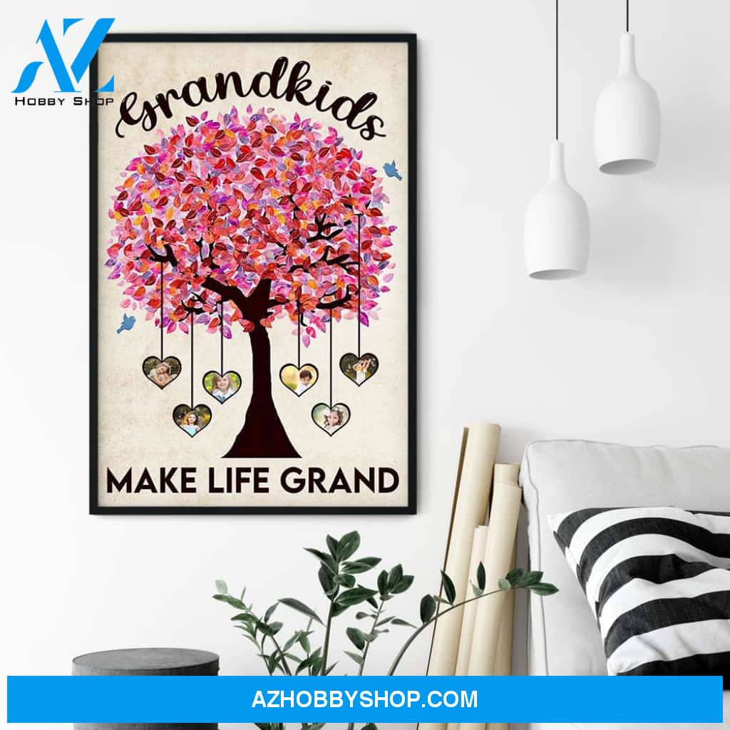 Grandkids Make Life Grand, Family Custom Poster/Canvas, Gift For Grandparents, Grandmother, Grandfather, Grandma, Grandpa