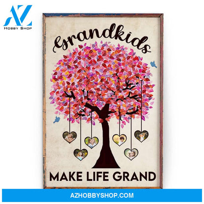 Grandkids Make Life Grand, Family Custom Poster/Canvas, Gift For Grandparents, Grandmother, Grandfather, Grandma, Grandpa