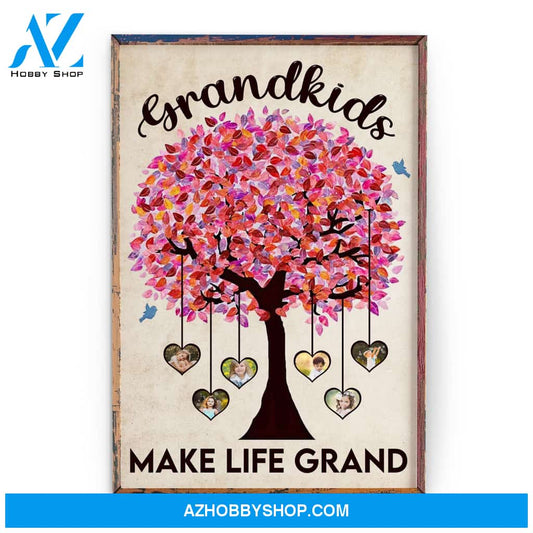 Grandkids Make Life Grand, Family Custom Poster/Canvas, Gift For Grandparents, Grandmother, Grandfather, Grandma, Grandpa