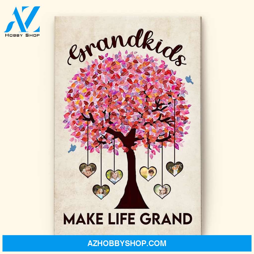 Grandkids Make Life Grand, Family Custom Poster/Canvas, Gift For Grandparents, Grandmother, Grandfather, Grandma, Grandpa