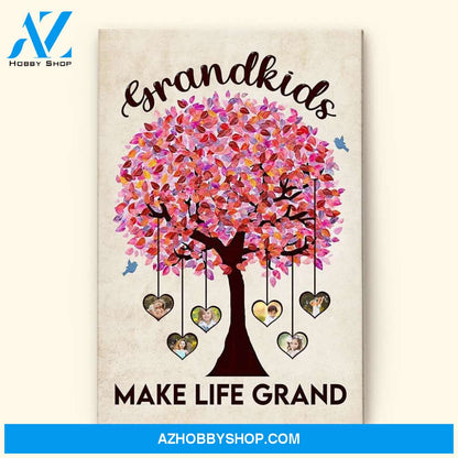 Grandkids Make Life Grand, Family Custom Poster/Canvas, Gift For Grandparents, Grandmother, Grandfather, Grandma, Grandpa
