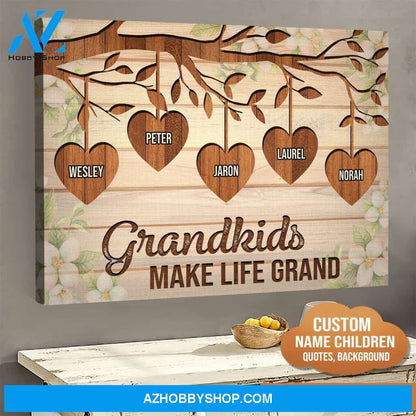 Grandkids Make Life Grand, Personalized Canvas