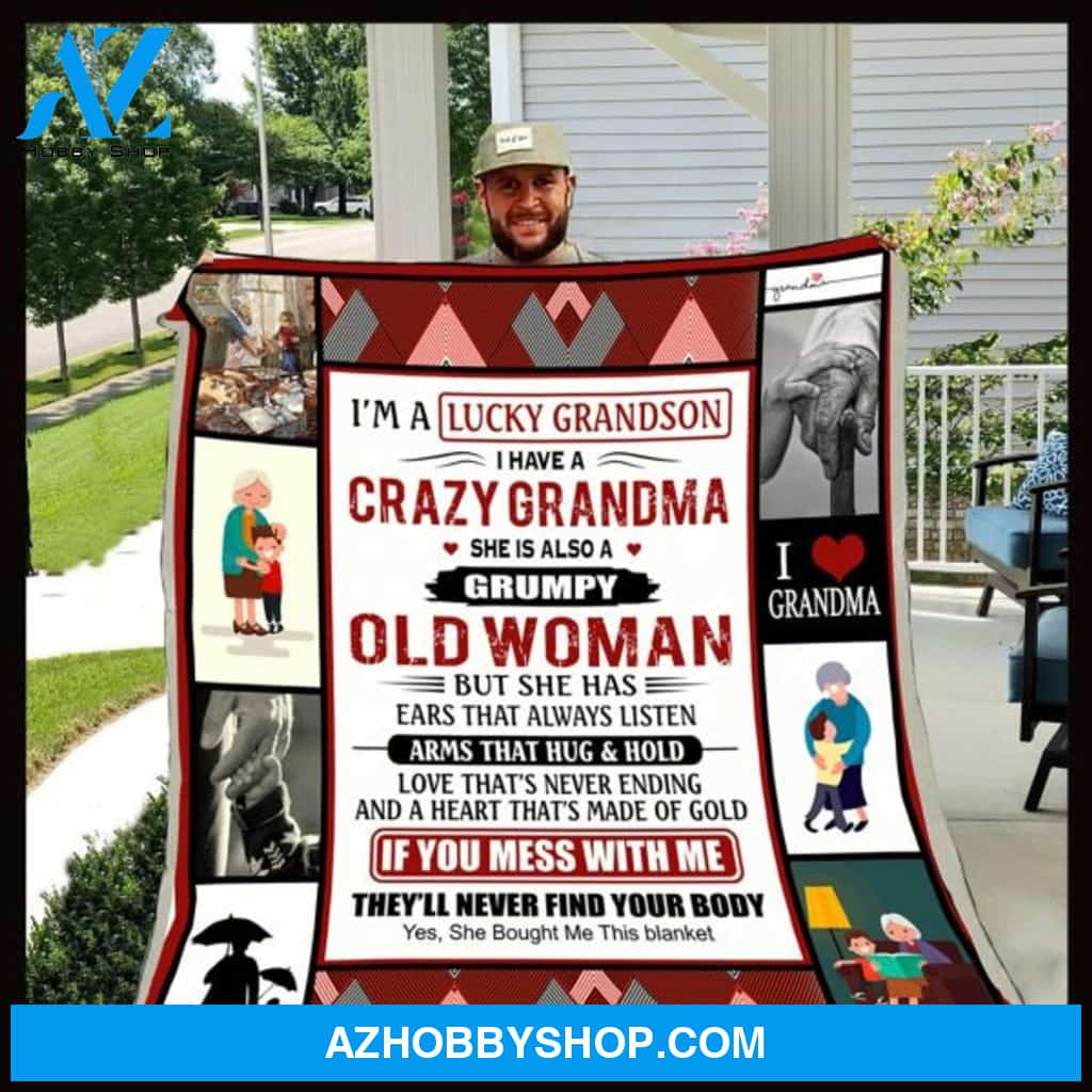 Grandma and Grandson Fleece Blanket Great Customized Gift For Birthday Christmas Thanksgiving