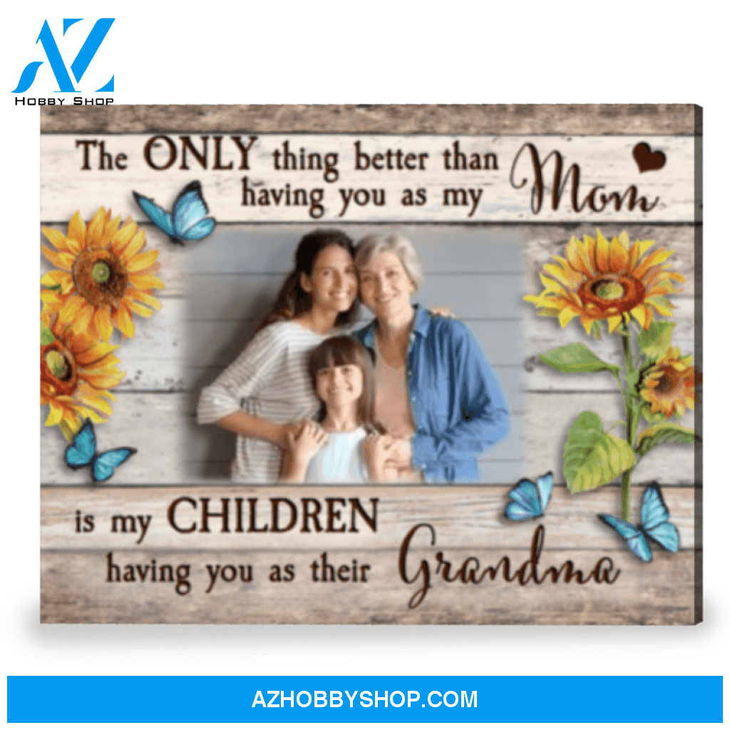 Grandma Personalized Gift Best Gift For New Grandma Canvas Wall Art