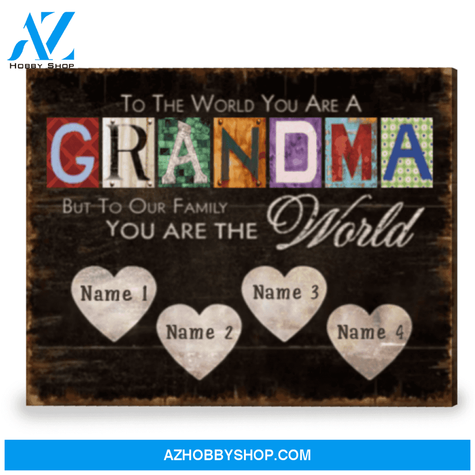 Grandma Personalized Gift Mother's Day Gift For Grandma Canvas Print