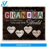 Grandma Personalized Gift Mother's Day Gift For Grandma Canvas Print