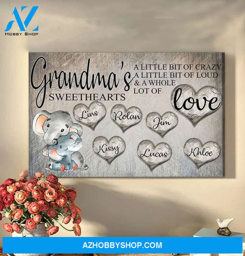 Grandma Sweethearts a Whole lot of Love Canvas And Poster, Wall Decor Visual Art