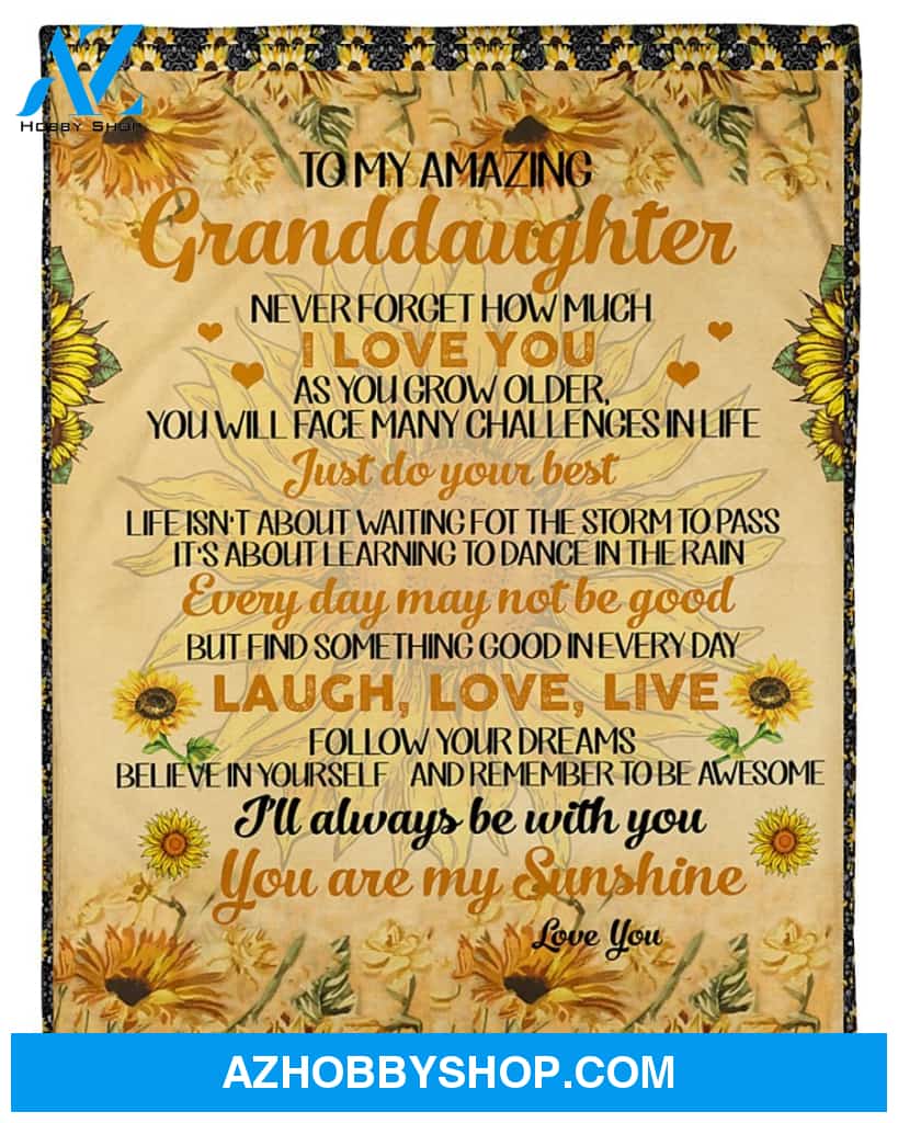 Grandma To Granddaughter Love You As You Grow Fleece Blanket