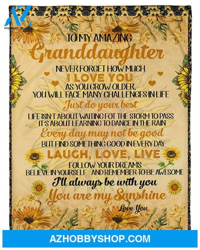 Grandma To Granddaughter Love You As You Grow Fleece Blanket
