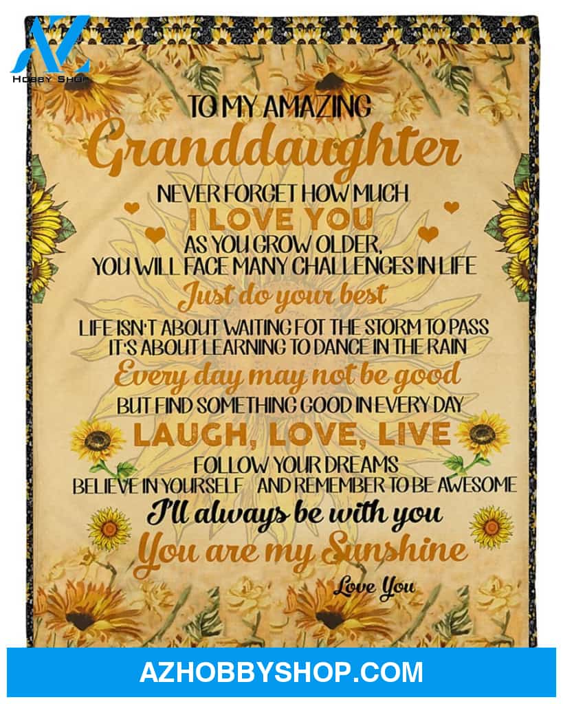 Grandma To Granddaughter Love You As You Grow Fleece Blanket