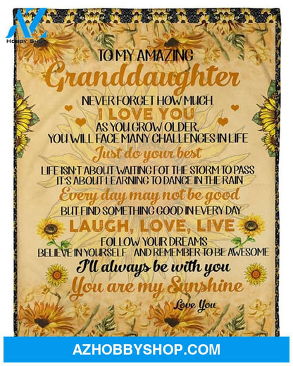 Grandma To Granddaughter Love You As You Grow Fleece Blanket