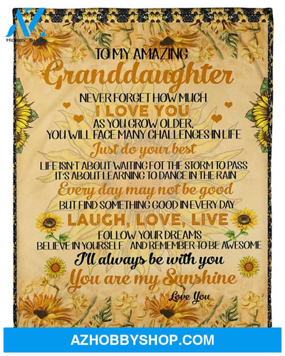 Grandma To Granddaughter Love You As You Grow Fleece Blanket