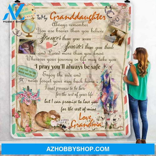 Grandma To Granddaughter Wherever Your Journey In Life Gift Fleece Blanket
