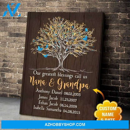 Grandma'S House Brown Wood Tree Art Our Greatest Blessings call me Canvas And Poster,Canvas Prints,Wall Decor Visual Art