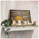 Grandmas Kitchen Is Seasoned With Love Farm Farmhouse Custom Kitchen Name Wall Art Decor 18X12