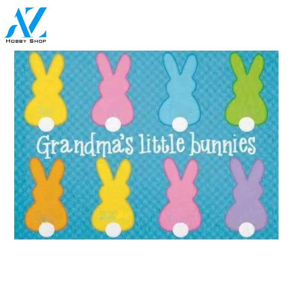 Grandma's Little Bunnies Doormat Welcome Mat House Warming Gift Home Decor Gift for Rabbit Lovers Funny Doormat Gift Idea