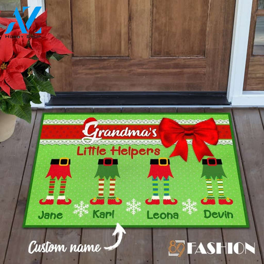 Grandma's Little Helpers Elf Christmas Doormat