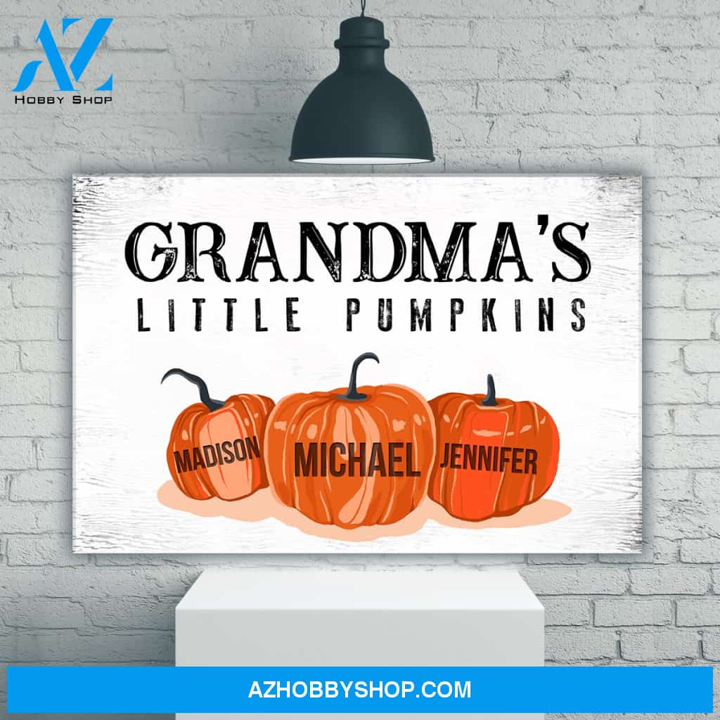 Grandma’s Little Pumpkins Multi-Names Premium Canvas